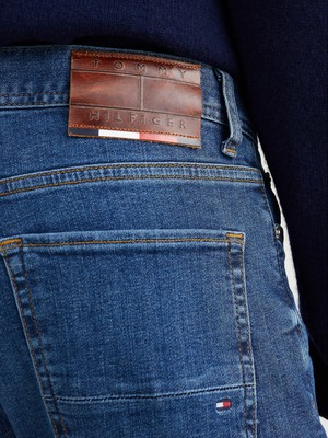 Tommy Hilfiger Erkek Denim Normal Belli Düz Model Günlük Kullanım Mavi Jeans MW0MW18279-1C4