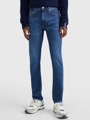 Tommy Hilfiger Erkek Denim Normal Belli Düz Model Günlük Kullanım Mavi Jeans MW0MW18279-1C4