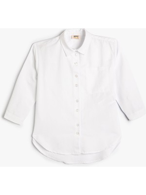 Koton 3/4 Kol Basic Gömlek Düğme Kapamalı