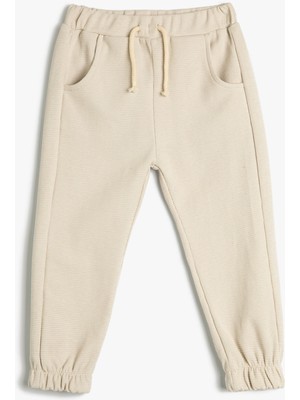 Koton Basic Jogger Eşofman Altı Cepli Beli Bağlamalı Pamuklu