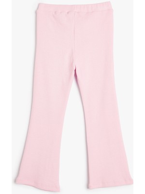 Koton Basic Ispanyol Paça Tayt Pantolon Beli Lastikli Ribanalı