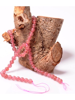 Taş Sandığı Çilek Kuvars Taşı Dizi - 6 mm