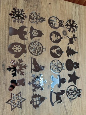 Leylaser Çift Taraflı Gold Ayna Pleksi Yılbaşı Ağacı Süsleri 12 Li