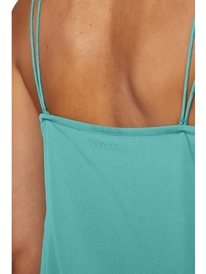Calvin Klein Kadın Pamuklu V Yaka Regular Fit Yeşil Bluz K20K203781-L7R