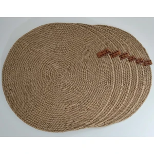 6 Adet Amerikan Servis Hasır Supla Takımı Tabak Altlığı Dekorasyon Hediye MUTFAK-33X33CM