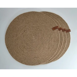 4 Adet Amerikan Servis Hasır Supla Takımı Tabak Altlığı Dekorasyon Hediye MUTFAK-33X33CM