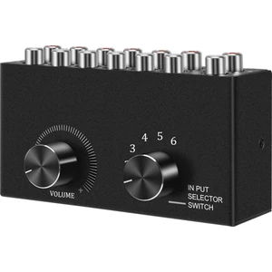 6 In 1 Out L / R Stereo Ses Değiştirici, Sessiz Düğmeli Taşınabilir Rca Stereo Ses Anahtarı Ses Dağıtıcı (Yurt Dışından)