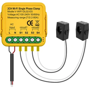 Tuya Wifi Güç Ölçer Monitörü 2ch Gerçek Zamanlı Enerji Akımı Monitörü Otomasyon Bildirimleri Akıllı Yaşam Uzaktan Kumanda (Yurt Dışından)