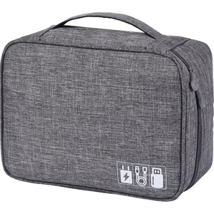 Taşınabilir Kablo Saklama Çantası Su Geçirmez USB Veri Hattı Şarj Fişi Organizador Seyahat Için Elektronik Organizatör Gri (Yurt Dışından)