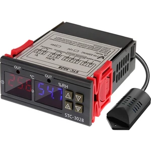 Dc 12 V Çift Dijital Termostat Sıcaklık Nem Kontrol Termometre Higrometre Kuluçka Denetleyicisi STC-3028 (Yurt Dışından)