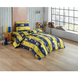Umut Home Design Taraftarlara Özel Tek Kişilik Nevresim Takımı / Lastikli Çarşaflı