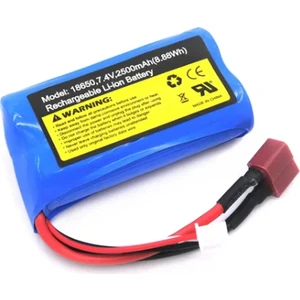 Wltoys Uyumlu 7.4V 18650 Li-On  2500 Mah T-Plug Soketli Oyuncak Pili ve Sarj