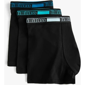 3'lü Boxer Seti Slogan Baskılı Pamuklu