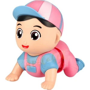 Prestij Oyuncak Kutulu Pilli Emekleyen Kasketli Bebek, EĞLENCELI ve Eğitici Sesli Oyuncak Bebek