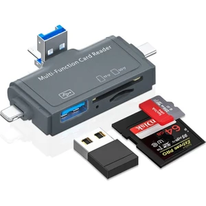 7in1 Micro Usb, Type C, Apple Iphone 15, 14, 13, 12, 11 Pro,pro Max Uyumlu, Multi, Kart Okuyucu, Otg, Sd Tf USB Dönüştürücü