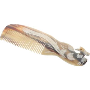 Doğal Kemik Tarak Sığır Boynuzu Saç Tarağı Hakiki El Yapımı Tavus Kuşu Modeli Kt-113 - 18 Cm