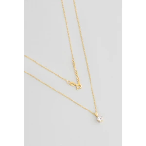 Yıldız Taşlı 18 Ayar Beyaz Altın Kaplama 45 cm Gümüş Minimal Kolye