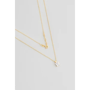 Kare Kesim 18 Ayar Sarı Altın Kaplama 43 cm Gümüş Minimal Kolye