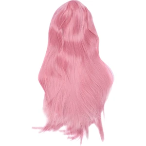 80CM Uzun Düz Cosplay Peruk Çok Renkli Isıya Dayanıklı Peruklar (Pembe) (Yurt Dışından)