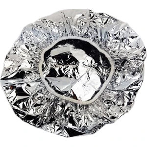 Duş Başlığı Isı Yalıtımı Alüminyum Folyo Şapka Kadınlar Için Elastik Banyo Başlığı Kuaför Banyo-Gümüş (Yurt Dışından)