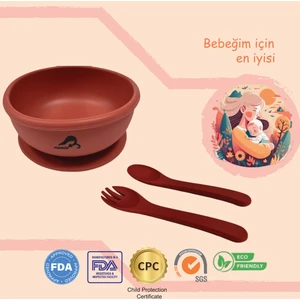 Momia Bebek "Momia Bebek Silikon Beslenme Mama Seti - Sağlıklı ve Renkli!" set 7 - mama kasesi , bebek kaşık çatal