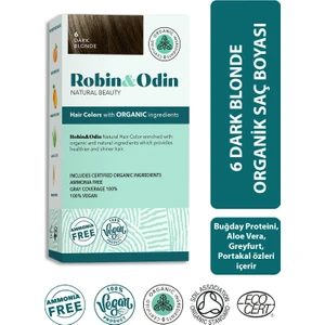 Robin & Odin Organik Amonyaksız Kalıcı Saç Boyası 6 Dark Blonde / Koyu Sarı