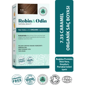 Robin & Odin Organik Amonyaksız Vegan Kalıcı Saç Boyası 7.35 Caramel / Karamel