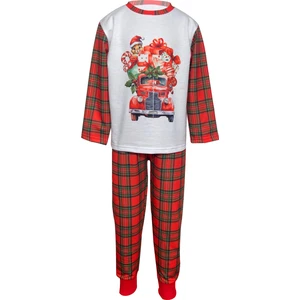 Yeni Yıl Kırmızı Baskılı Pijama Takımı