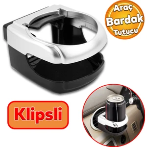 Oto Otomobil Araç Araba İçi Bardak Kutu İçecek Tutucu Yüksek Tip Aparat Klipsli