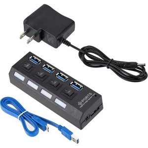 USB 3.0 Güç Adaptörü 4 Bağlantı Noktalı Çoklu USB Ayırıcı Hub 3.0usb Hub 50CM Kablo Hub Yerleştirme Istasyonu Abd Fişi (Yurt Dışından)