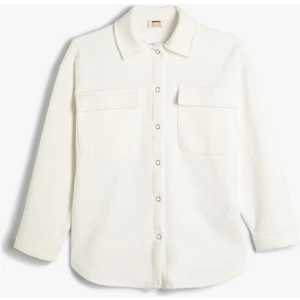 Fitilli Kadife Gömlek Cepli Çıt Çıt Düğme Detaylı