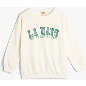 Sweatshirt Uzun Kollu Bisiklet Yaka Şehir Temalı Şardonlu Pamuklu