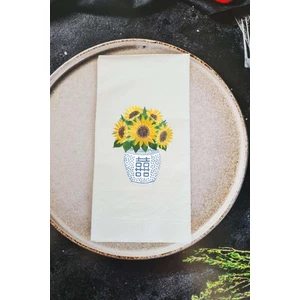 Bleu Blanc Ayçiçeği Konuşan Peçete Sunum Peçetesi