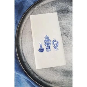 Bleu Blanc Vazo Konuşan Peçete Sunum Peçetesi