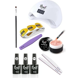 Nail Master 48W LED Lamba ile UV Jel Protez Tırnak Seti ve Aksesuarları - Profesyonel Mavi Tonlarda Tırnak Bakım Seti