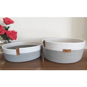 Home Decors By Özlem 2'li Sepet Takımı Hasır Sepet Düzenleyici Organizer Dekorasyon Hediyelik 23X10CM-23X7CM
