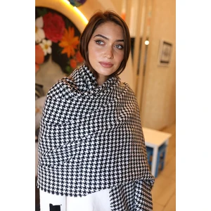 Remsa Mayo Kazayağı Desenli Atkı Omuz Şalı 70X180 cm 1220 Siyah