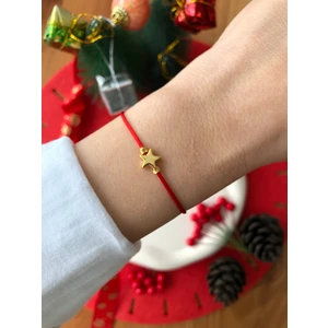 Atelier Deep Yeni Yıl Temalı Yıldız Boncuk Kırmızı Ip Bileklik