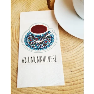 Sunum Peçetesi - Günün Kahvesi Yazılı Kahve Sunum Peçetesi