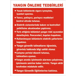 Yr Yıldırım Yangın Önleme Tedbirleri Ikaz Levhası