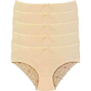 Miss Blue Moon Yüksek Bel Arka Baklava Kesim Dantelli Bato 5'li Külot 5660-3