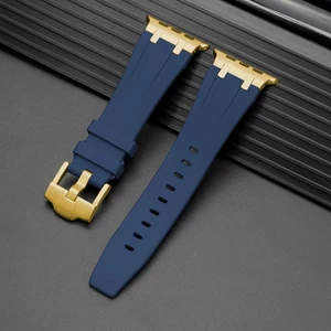 Psgt apple Watch 42 44 45 49 mm Kordon Metal Bağlantılı Silikon Kordon 89 1/2/3/4/5/6/se/se2/7/8/9/ultra Luxplus 2024