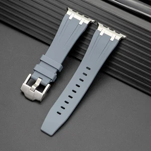 Psgt apple Watch 42 44 45 49 mm Kordon Metal Bağlantılı Silikon Kordon 89 1/2/3/4/5/6/se/se2/7/8/9/ultra Luxplus 2024