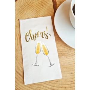 Sunum Peçetesi - Kadehli Cheers Yazılı Sunum Peçetesi