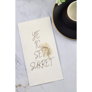 Ye İç Sev Şükret Yazılı Şık Sunum Peçetesi Sunum Peçetesi