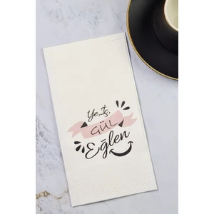 Ye İç Gül Eğlen Yazılı Sunum Peçetesi