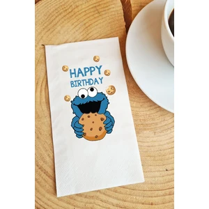 Sunum Peçetesi Kurabiye Canavarı Happy Birthday Kağıt Peçete