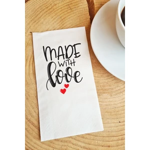 Sunum Peçetesi made with love yazılı kağıt peçete