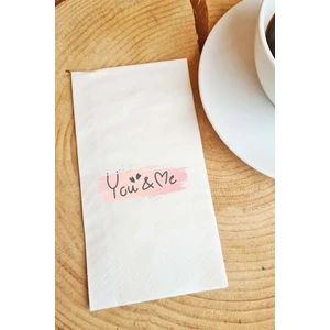 Sevgiliye Sunum Peçetesi You&Me Yazılı Sevgililer Günü Konuşan Kağıt Peçete