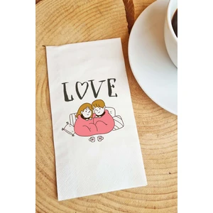 Sevgiliye Sunum Peçetesi Love Yazılı Sevgililer Günü Konuşan Kağıt Peçete